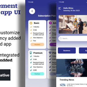Ads management react native app UI - template