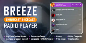 Breeze - Shoutcast and Icecast HTML5 Radio Player With History