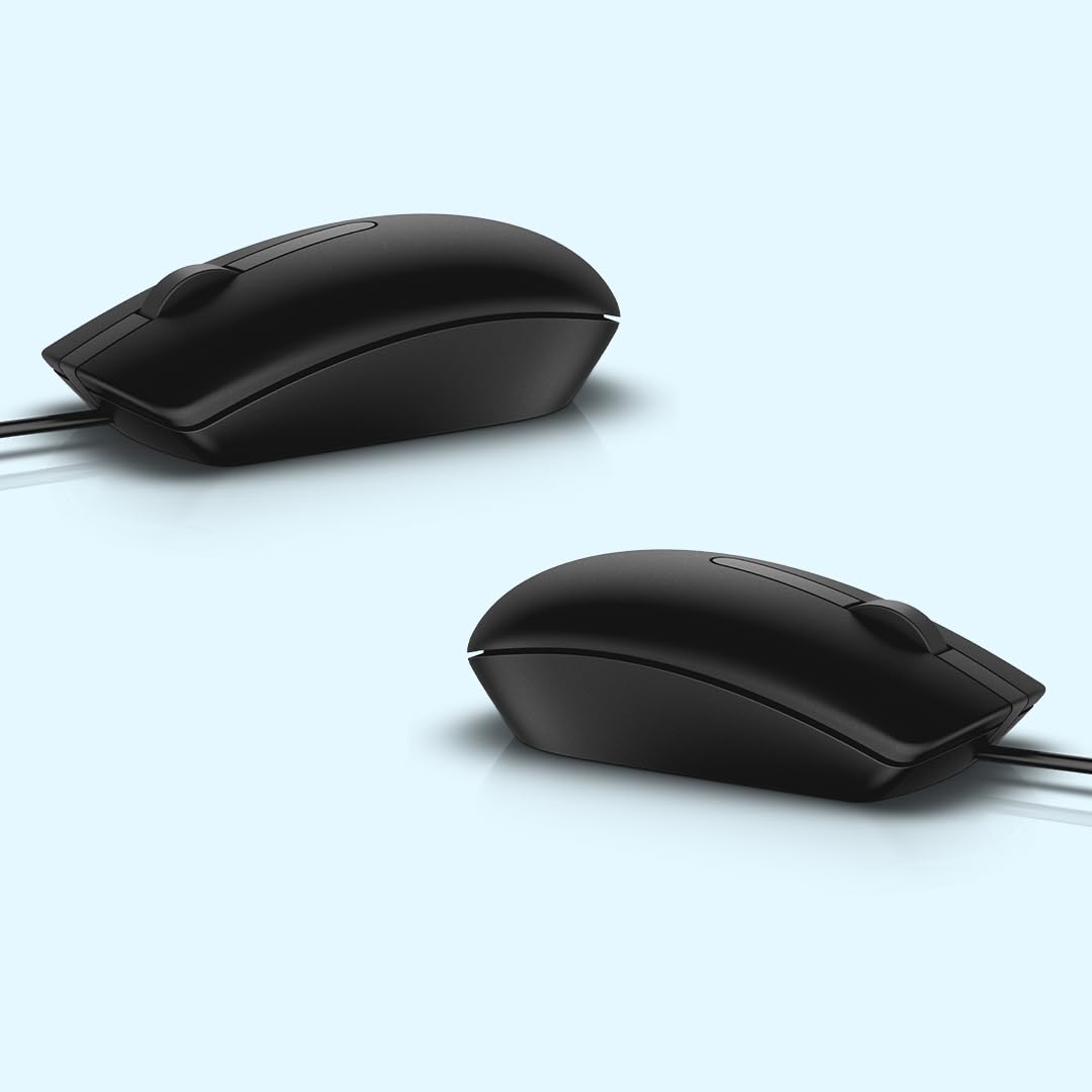 MS116 Wired Mouse, 1000 DPI, Scrolling Wheel, 2 Buttons, 1 x USB, Optical LED Tracking, Plug and Play, Scrolling Wheel, Black