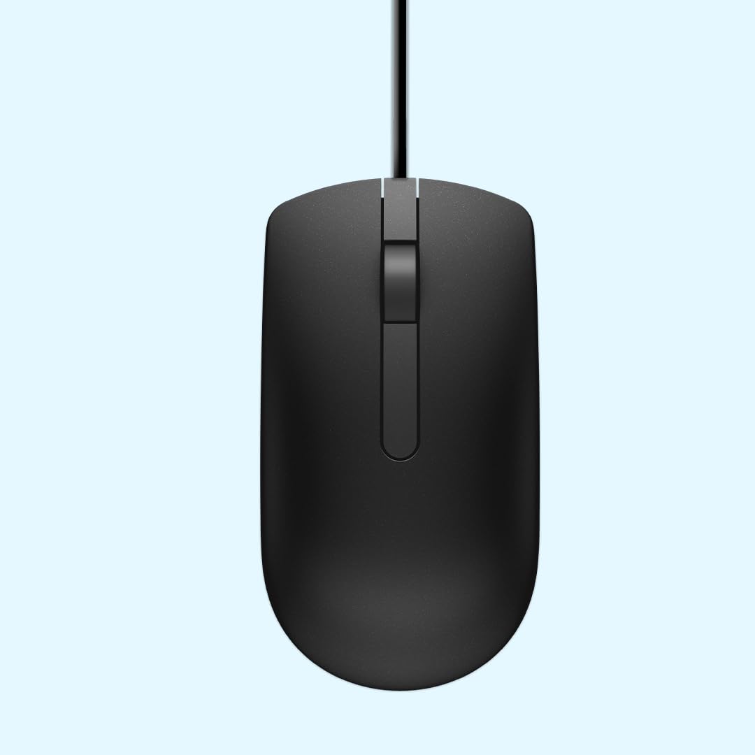 MS116 Wired Mouse, 1000 DPI, Scrolling Wheel, 2 Buttons, 1 x USB, Optical LED Tracking, Plug and Play, Scrolling Wheel, Black