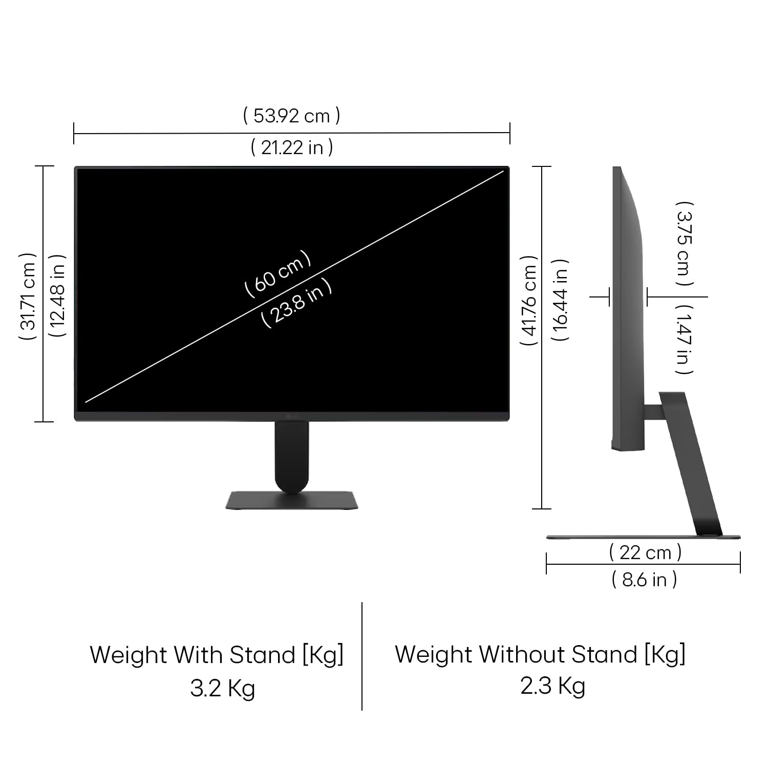 24U411A-BN Smartchoice 60 cm (24-inch) Full HD (1920 x 1080) IPS Monitor, 3-Side Virtually Borderless, 1ms MBR, 120Hz, sRGB 99%(Typ.), HDR10, Reader Mode, Flicker Safe, VGA, HDMI, Slim Stand, Black