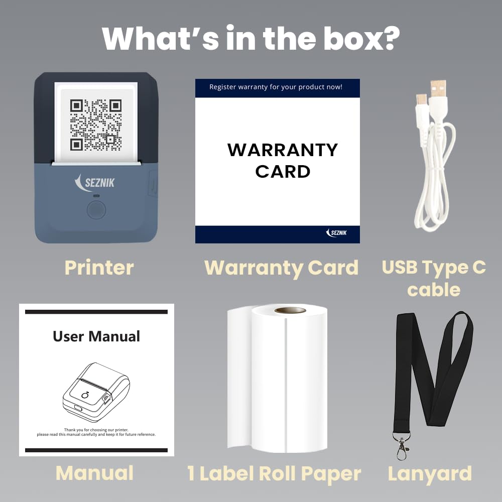 Tej Bluetooth Mini Thermal Label Printer for Business Office Home | Inkless Thermal | Mobile, Desktop Compatible | 58 mm (2 inches) | Lifetime Free App | 1 Year Warranty (Tej Label Printer)