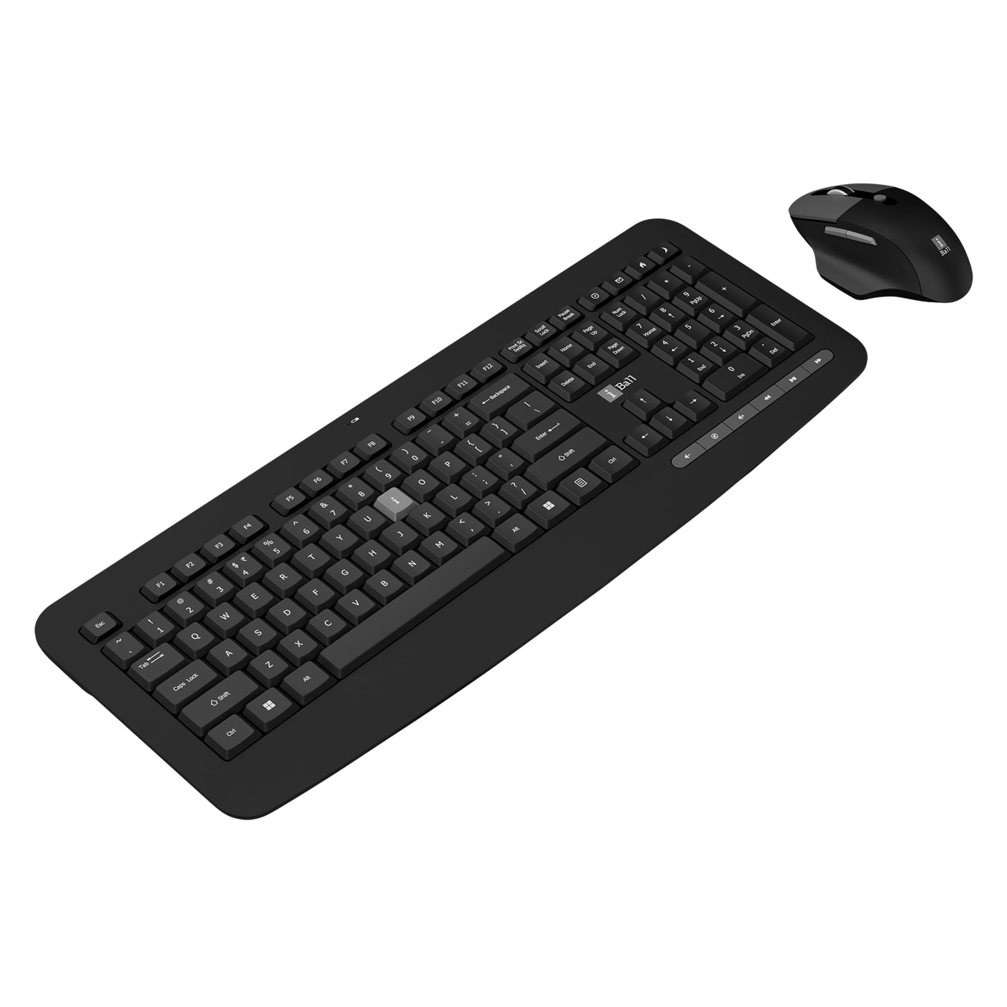 ClickSet S600 Wireless Keyboard & Mouse Combo, 114-Key Full Size Keyboard, 10 Media Keys, Retractable Stand, 1600 DPI Mouse, 6 Buttons, 3-Level DPI, High Precision