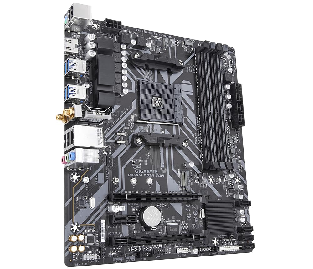 B450M DS3H WiFi (AM4/ AMD B450/ SATA 6GB/s/USB 3.1/ HDMI/WiFi/Bluetooth/AMD Motherboard)