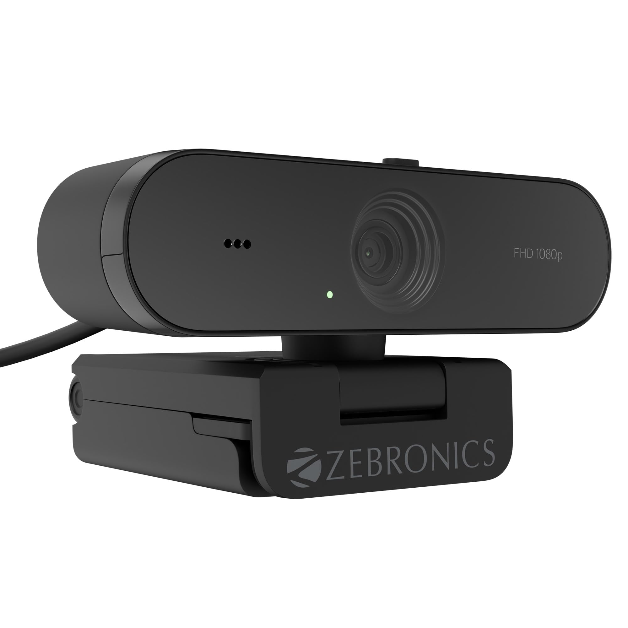 Zebronics FHD USB Webcam, 30FPS, 2P2G Lens, 2.0MP CMOS Sensor, Auto-White Balance, Auto-Exposure, Privacy Shutter, Built-in Mic, for Teams, FaceTime, PC/Laptop (Live Pro)