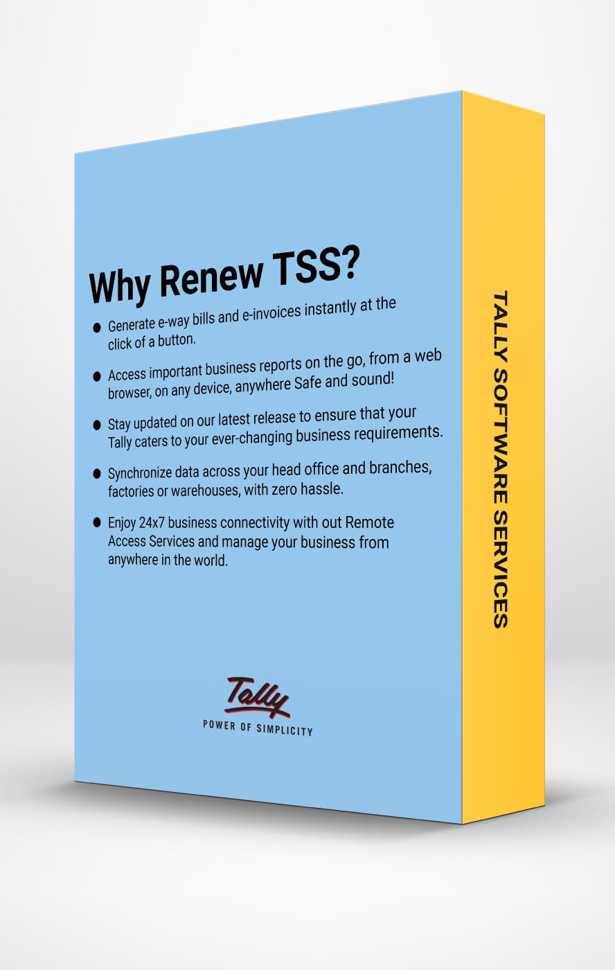 Software Services (TSS) - Silver. Subscription for e-Way Bills, e-Invoice, Online Reports, Banking & Payment feature on your existing Prime Silver license. (Email Delivery In 2 Hours) Existing Prime Silver Subscription needed.