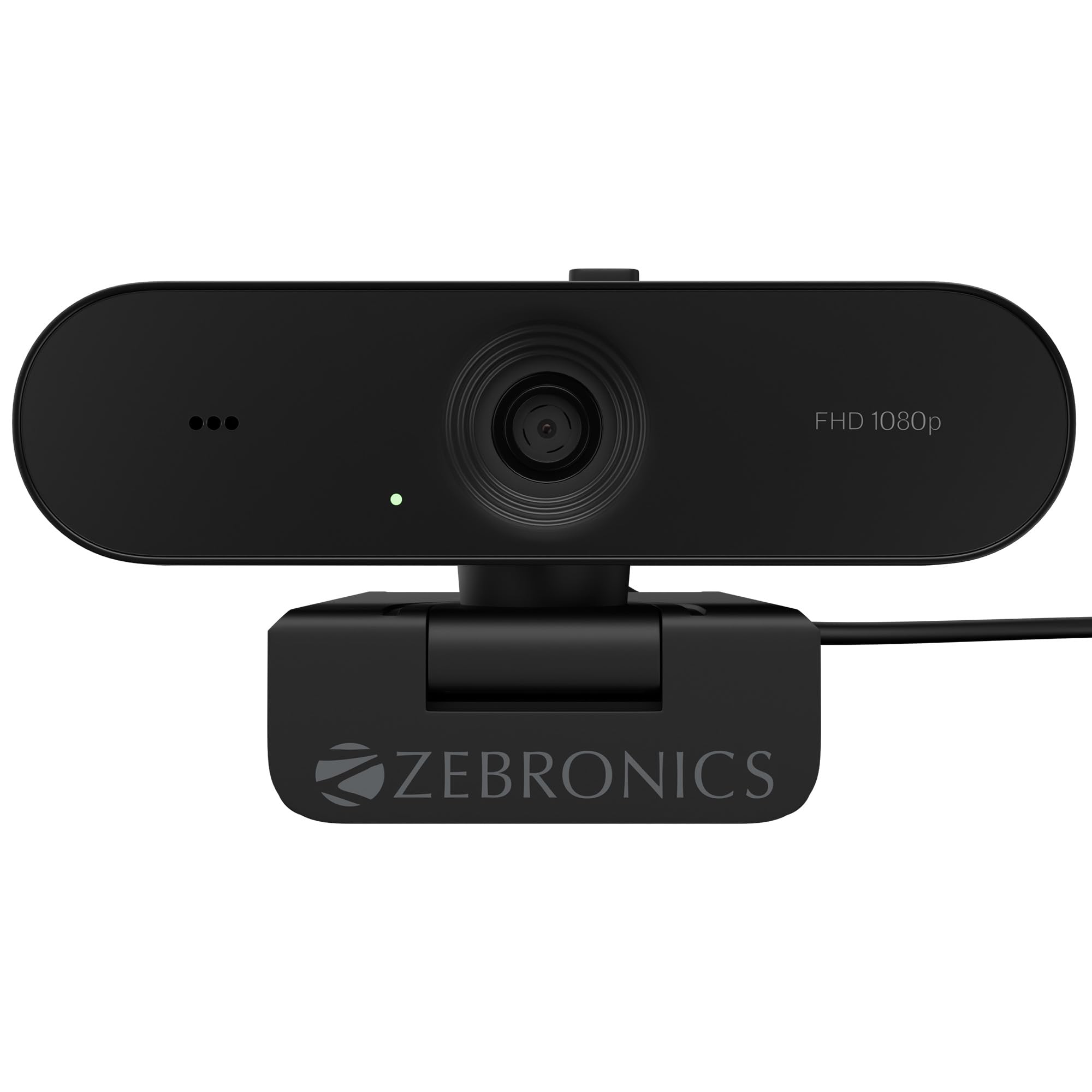 Zebronics FHD USB Webcam, 30FPS, 2P2G Lens, 2.0MP CMOS Sensor, Auto-White Balance, Auto-Exposure, Privacy Shutter, Built-in Mic, for Teams, FaceTime, PC/Laptop (Live Pro)