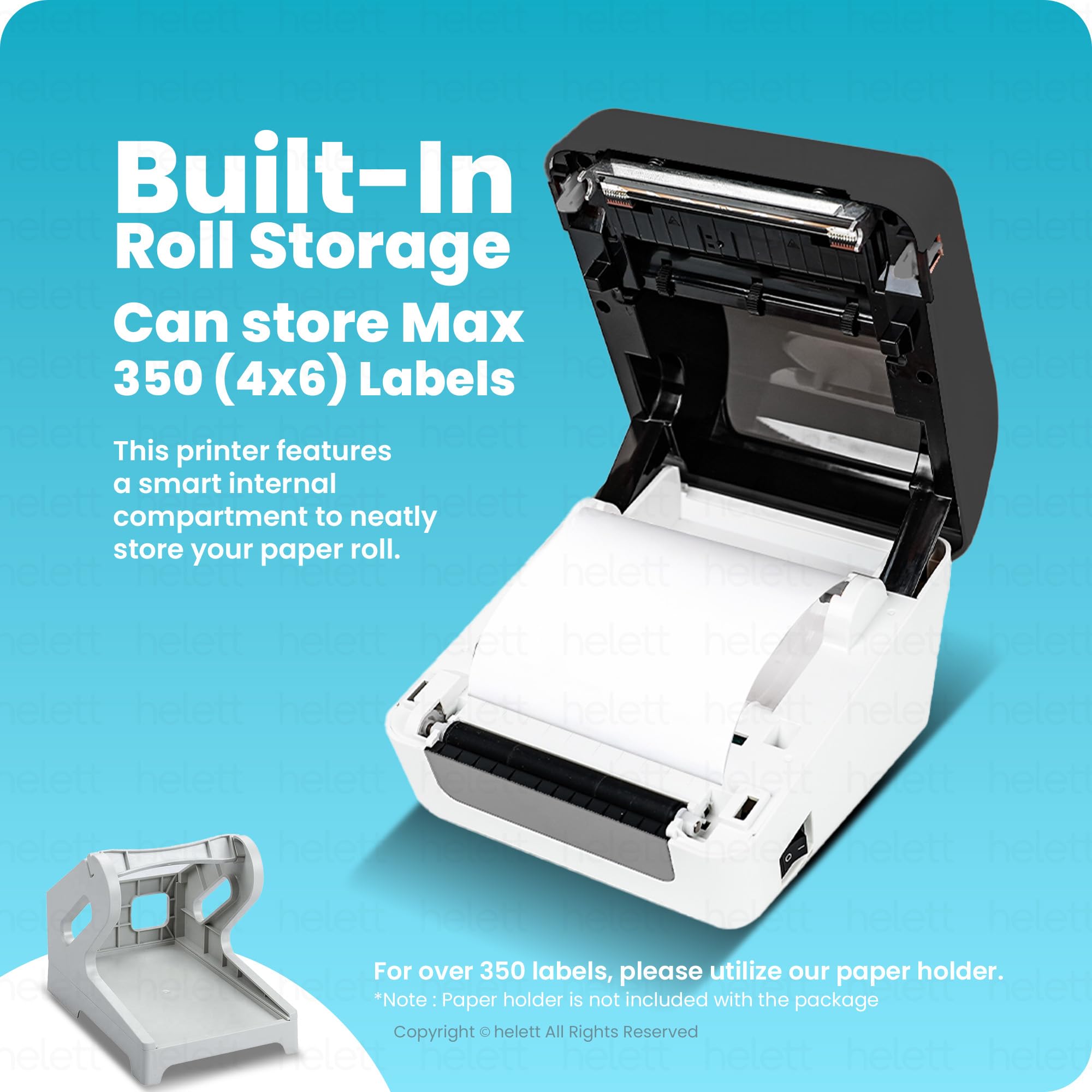 ® H30CPro Wireless(Bluetooth+USB)Thermal Label Printer with Inbuilt Paper Holder Compartment|4*6 Shipping Label &Barcode Label|203Dpi Resolution|152mm/s Speed|Connect Windows,Mac(1Year Warranty)