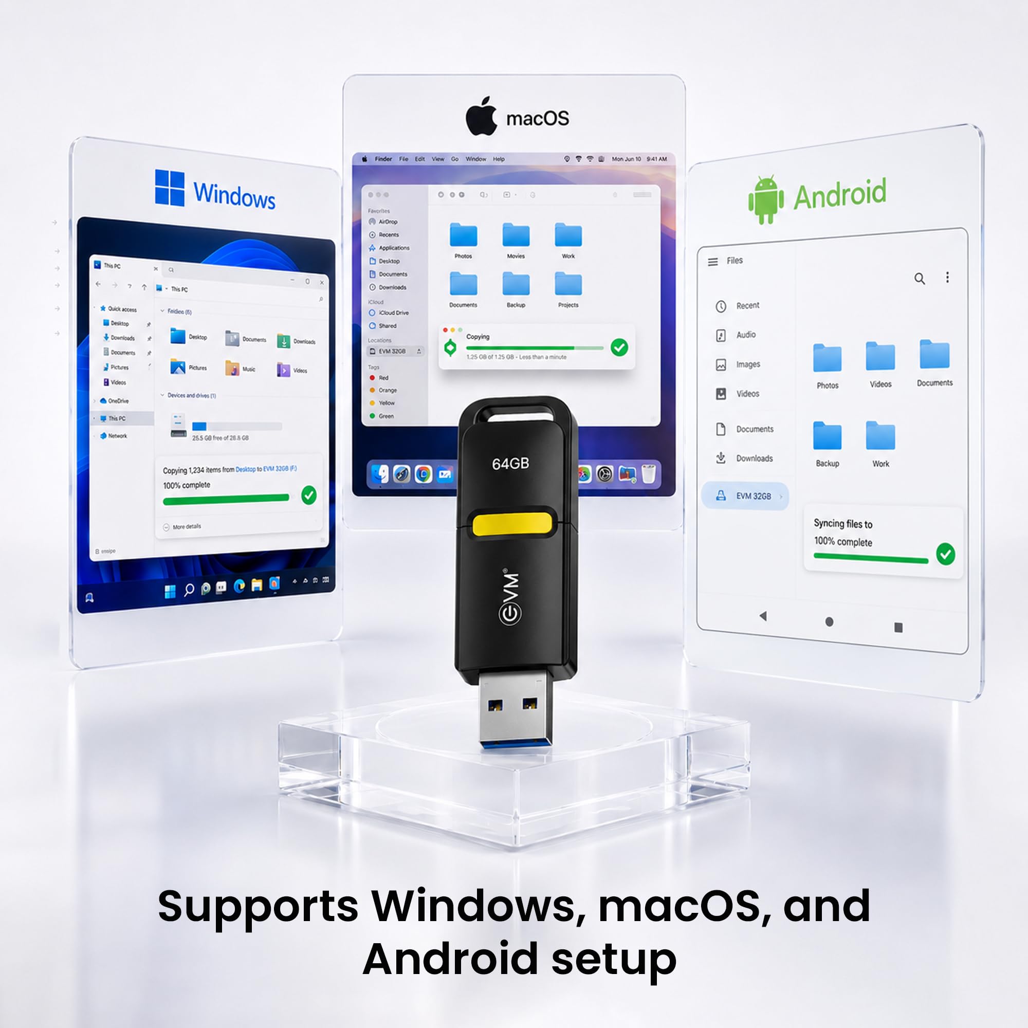 EVM EnX 64GB USB 3.2 Gen 1 Flash Drive | Exceptional 120MB/s Read| Sturdy Premium Metal Body | Convenient Integrated Key Loop | Laptop Desktop Smart TV Car Stereo | 10 Years Warranty (ENX/64GB)