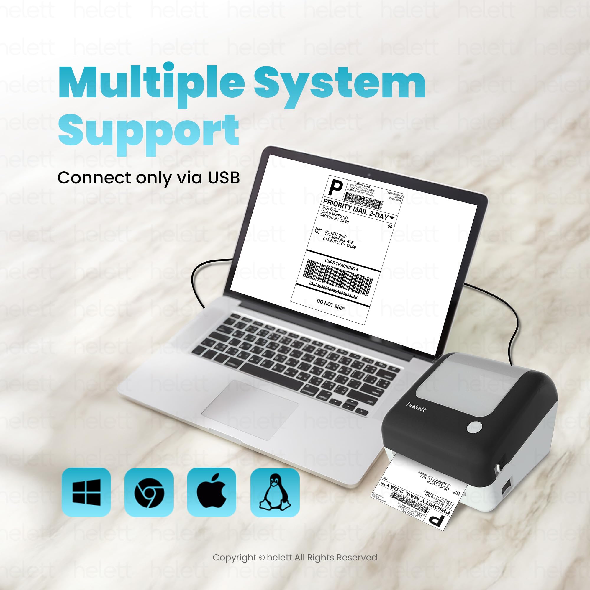 ® H30CPro Wireless(Bluetooth+USB)Thermal Label Printer with Inbuilt Paper Holder Compartment|4*6 Shipping Label &Barcode Label|203Dpi Resolution|152mm/s Speed|Connect Windows,Mac(1Year Warranty)