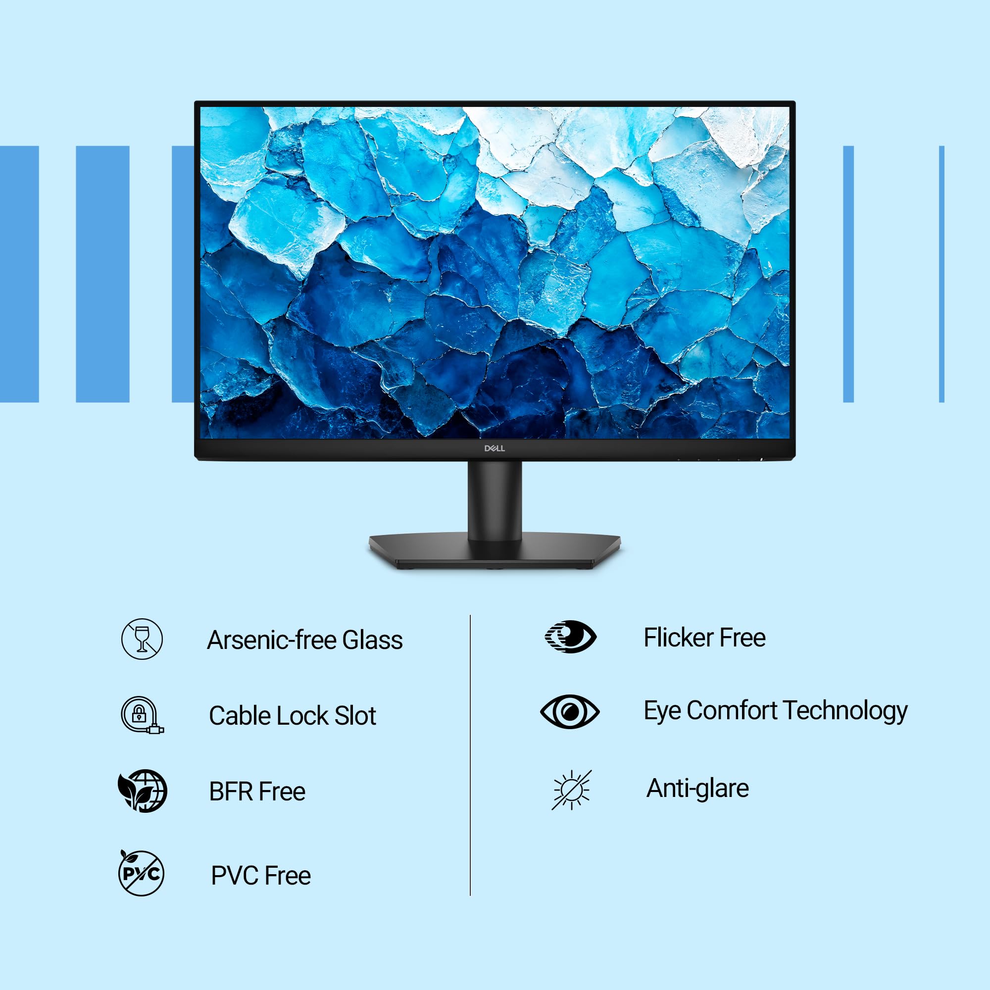 SE2426H 23.8-Inch Full HD IPS Panel Monitor (Black) Ultra-Thin Bezels, Flicker-Free Display, Comfortview Plus, HDMI & VGA Connectivity – Sleek Design for Home & Office