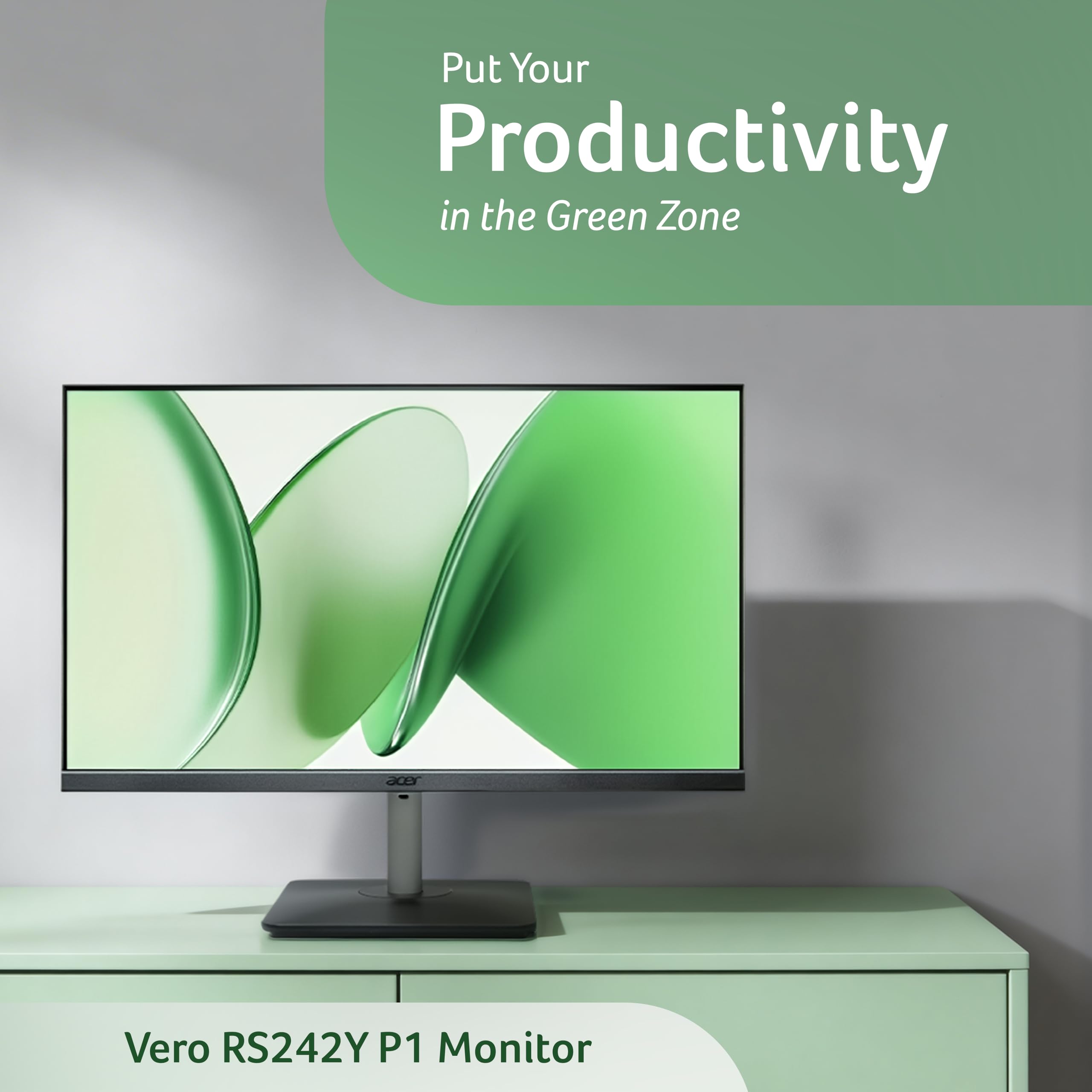 RS242Y P1 23.8 Inch IPS FHD Monitor | 144Hz Refresh | 1ms VRB | AMD FreeSync | Ultra Slim 6.9mm ZeroFrame Design | HDMI + VGA | 99% sRGB | Dual Glass Design | Built-in Speakers | Tilt Adjustable
