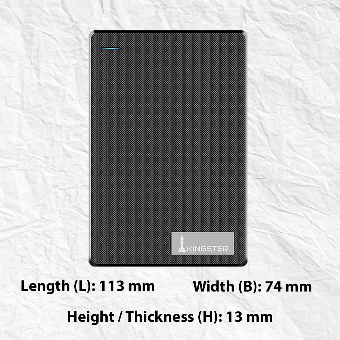 ® 500GB Ultra Slim External Hard Drive | Portable HDD | USB 3.0 High-Speed 5Gbps | Plug & Play | Backup Drive for Laptop, PC, Mac | Lightweight & Durable – Black