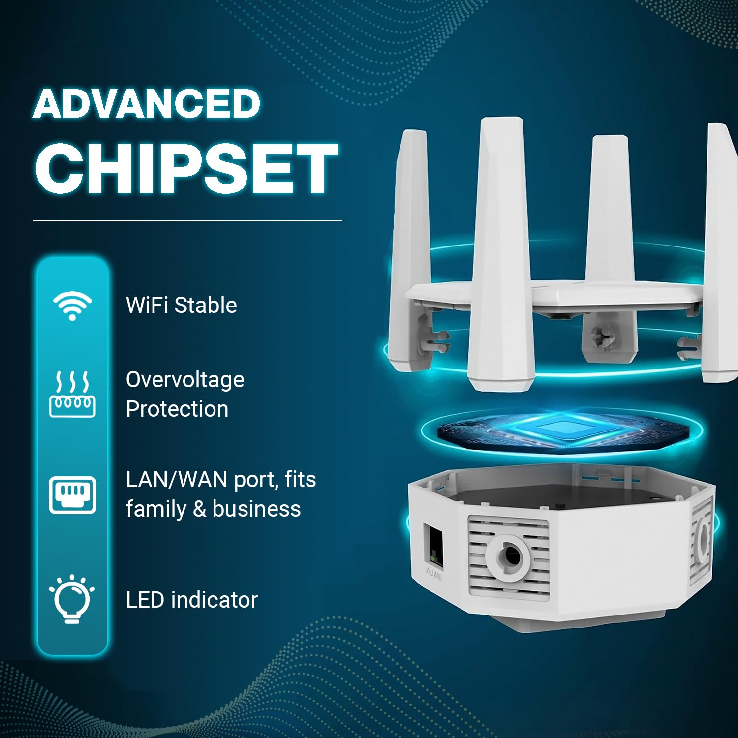 Dual Band 1200Mbps WiFi Range Extender | 5GHz Signal Booster with 4 Antennas | Covers Large Homes | Supports 20 Devices | LAN Port & Access Point | Quick Easy Setup