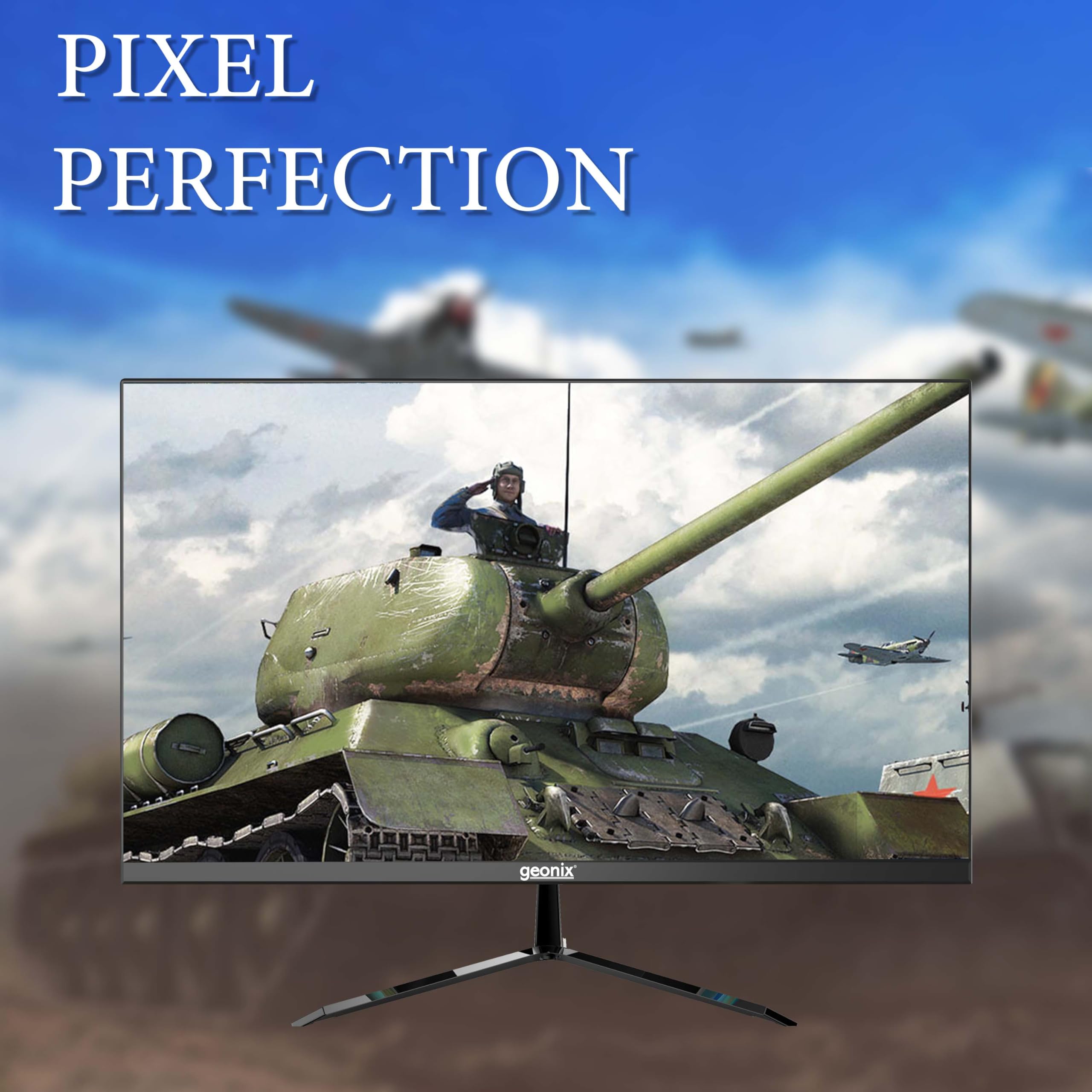 24 Inch IPS Computer Monitor Full HD 1920x 1080 Monitor, 3000:1 Contrast Ratio Frameless Display, HDMI and VGA, 16.7 Million Colors PC Screen, Black, 3 Years Warranty