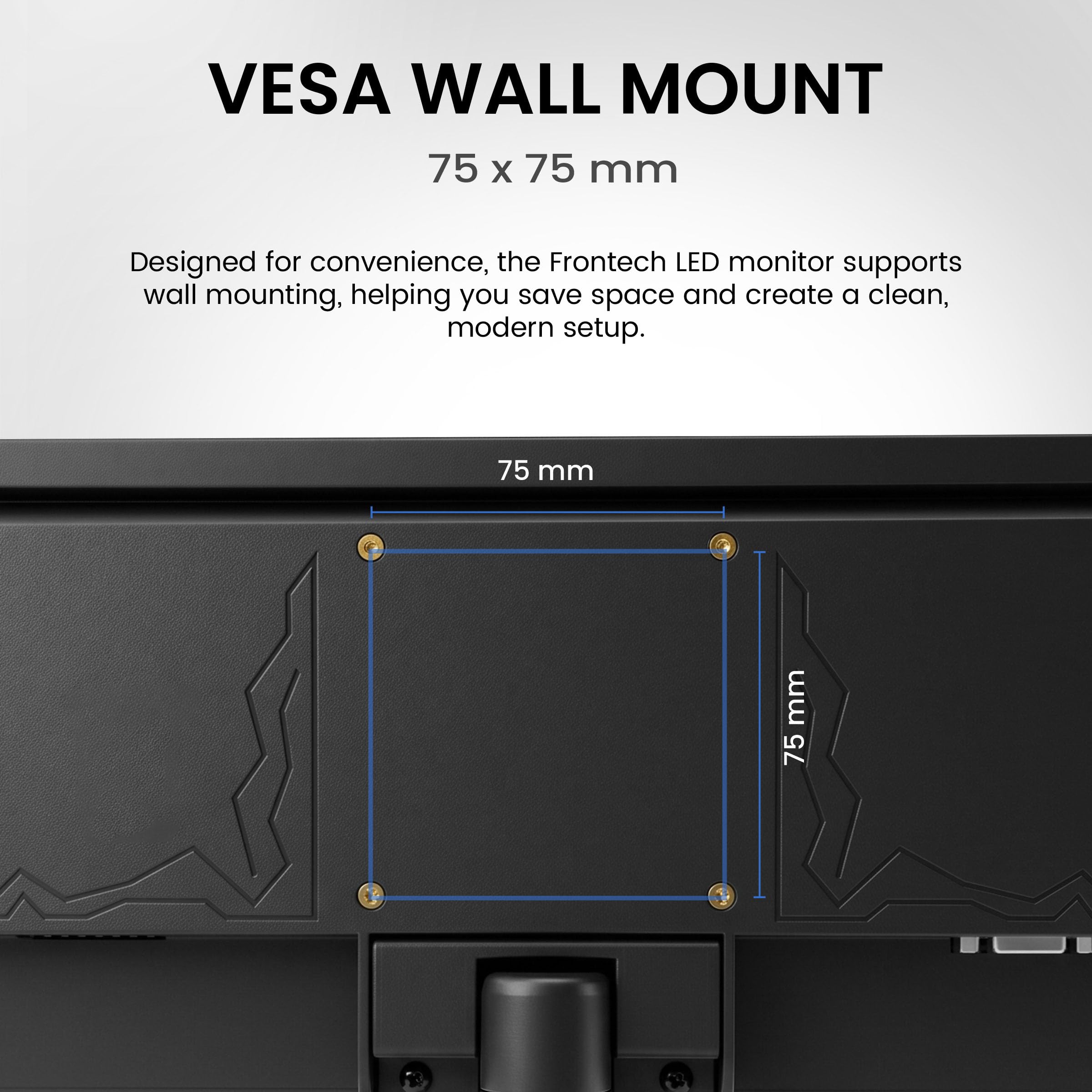20 Inch (50.8 cm), LED, HD 1600 x 900, 60Hz, Black, 16.7M Colors, Wall Mountable, Slim & Stylish Design, HDMI, VGA, Built-in Power Supply Monitor (MON-0054)