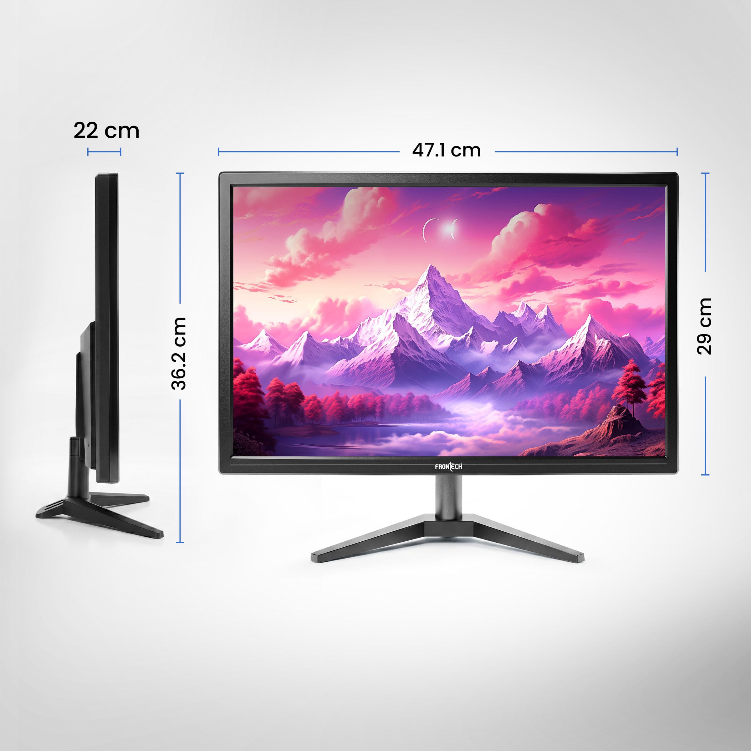 20 Inch (50.8 cm), LED, HD 1600 x 900, 60Hz, Black, 16.7M Colors, Wall Mountable, Slim & Stylish Design, HDMI, VGA, Built-in Power Supply Monitor (MON-0054)