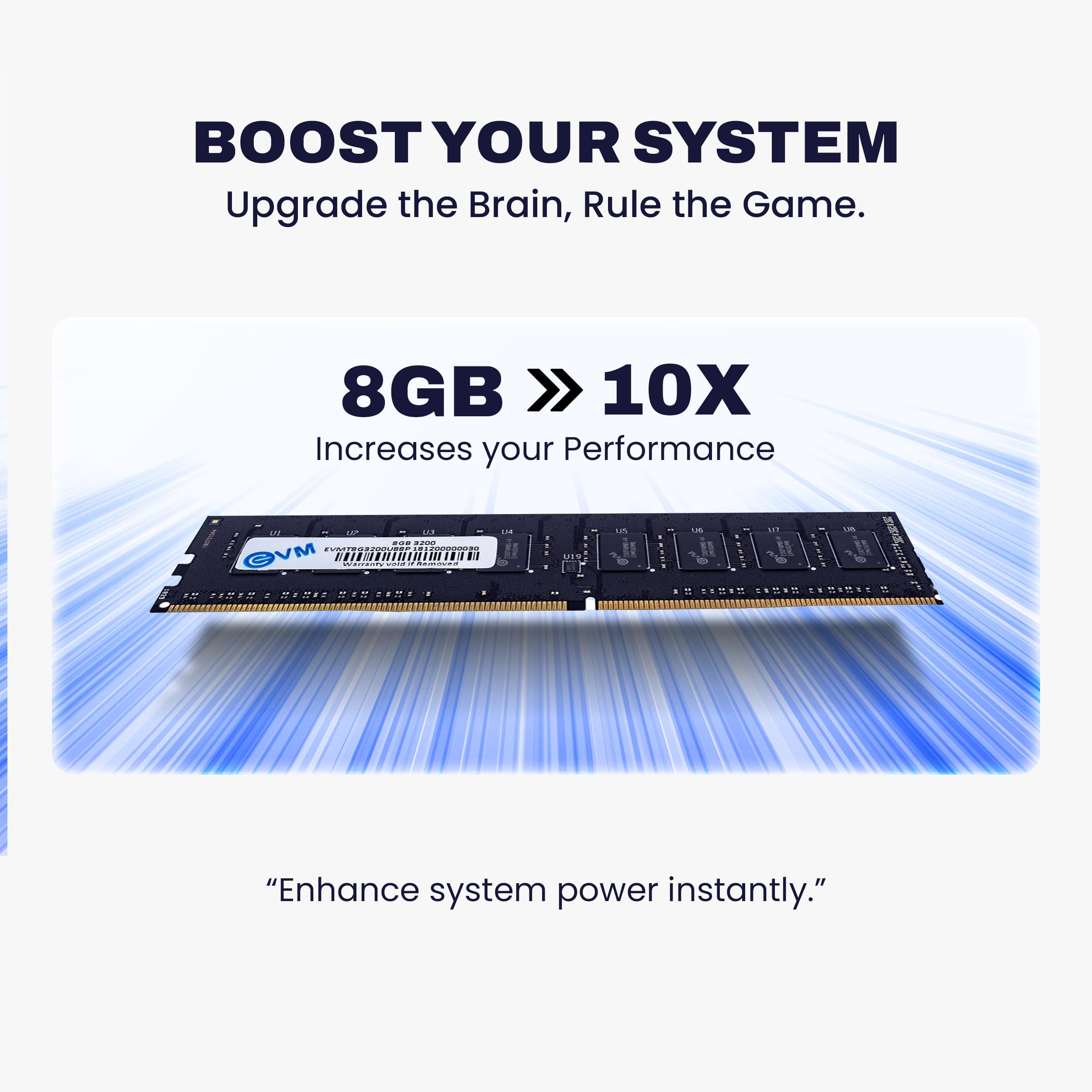 8GB DDR4 Desktop RAM 3200MHz | Long-DIMM – 1.2V Low Voltage |288-PIN Pin, Intel & AMD Compatible | High-Speed PC Memory Upgrade | 10 Year Warranty (T8G3200U88P)