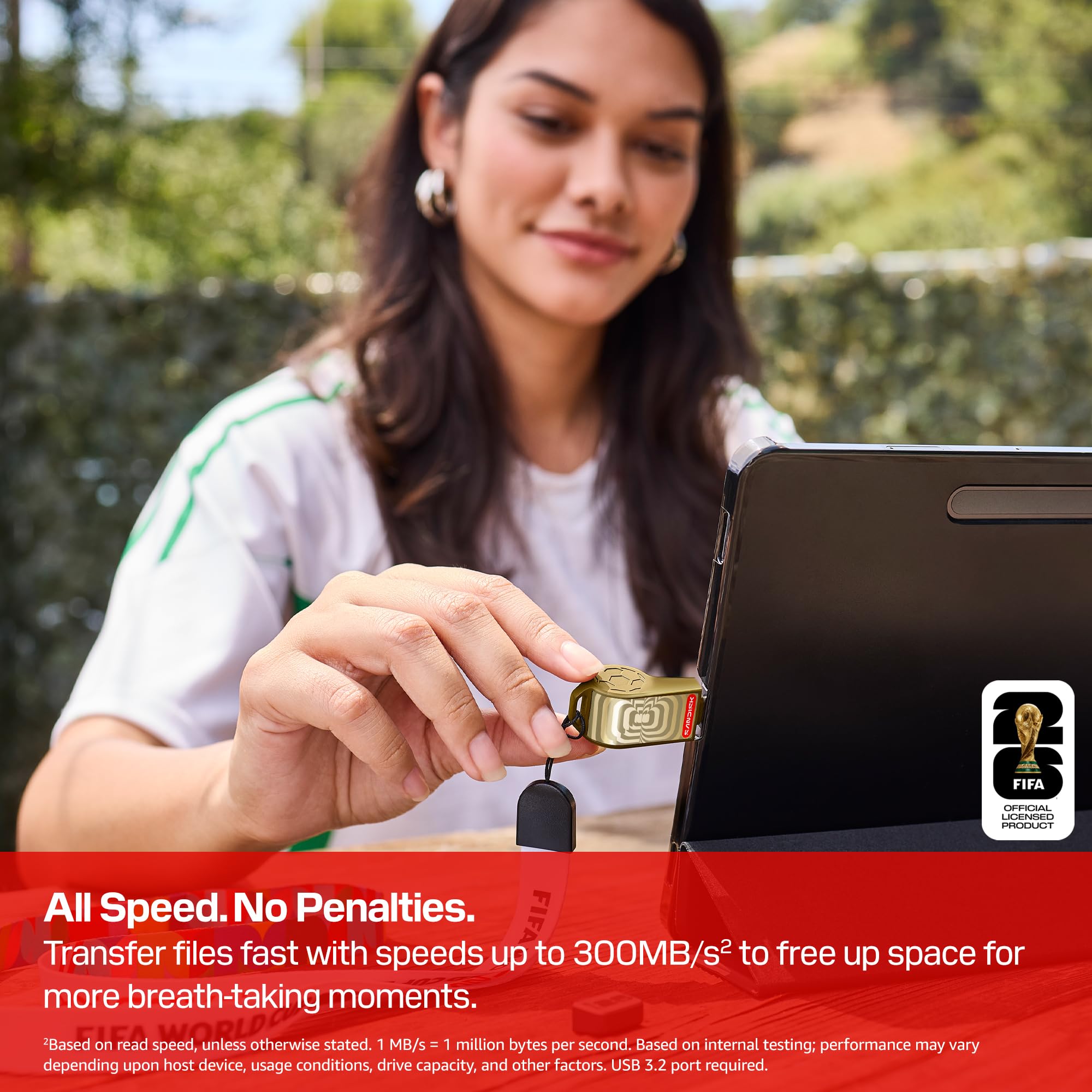 USB Type-C Flash Drive 128GB, FIFA World Cup 2026 Edition, Up to 300MB/s, Collectible Whistle Design Pendrive for Smartphone & Laptop, Gold