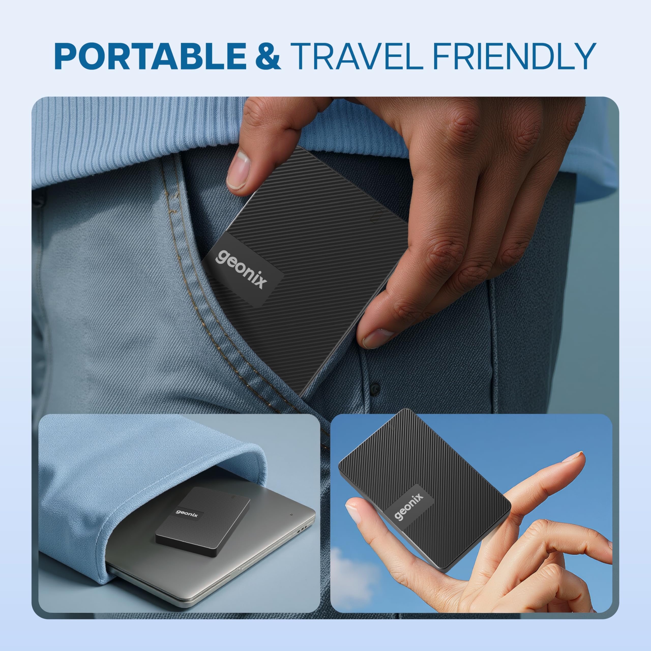 PowerShell S3 500GB Portable External Hard Drive 2.5-Inch SATA USB 3.0, Up to 5Gbps with UASP Support, Tool-Free Setup, LED Indicator, Compatible with Windows/Mac/Linux (3 Yr Warranty)(Black)